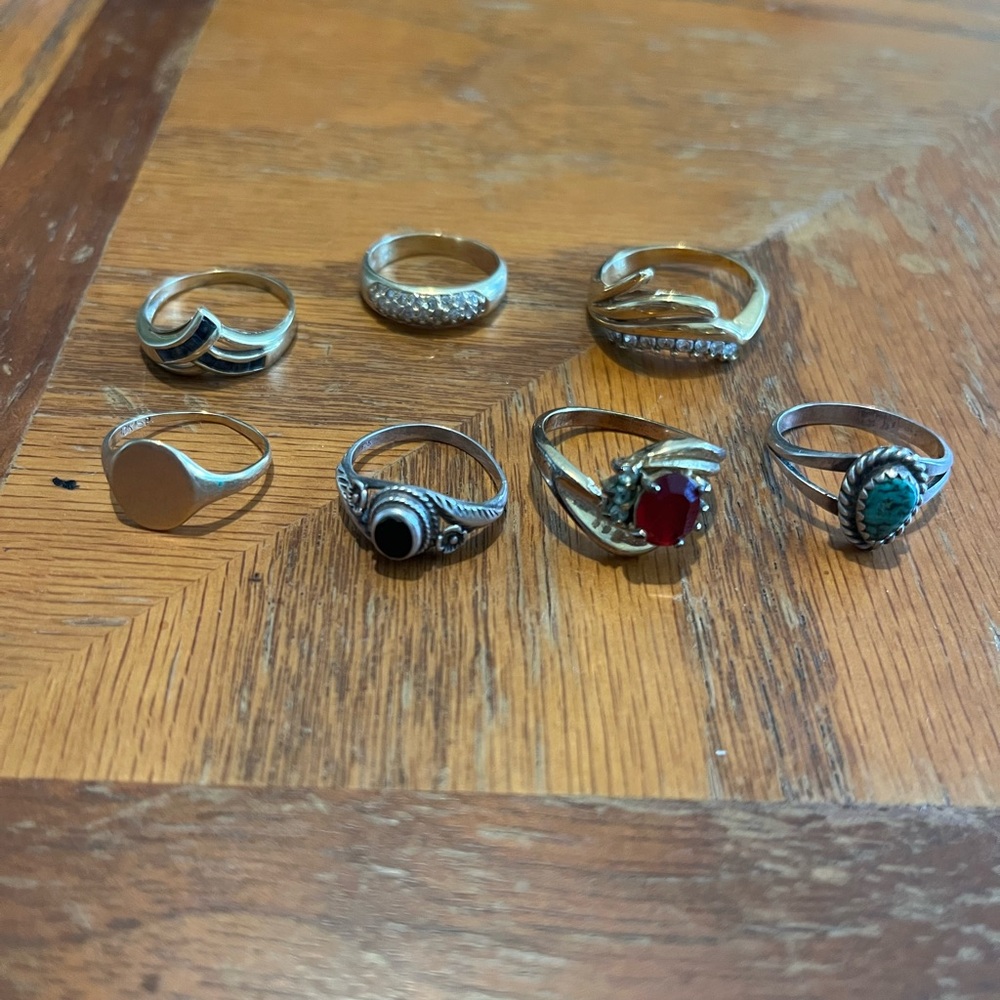 Silver and Gold Gemstone Ring Collection